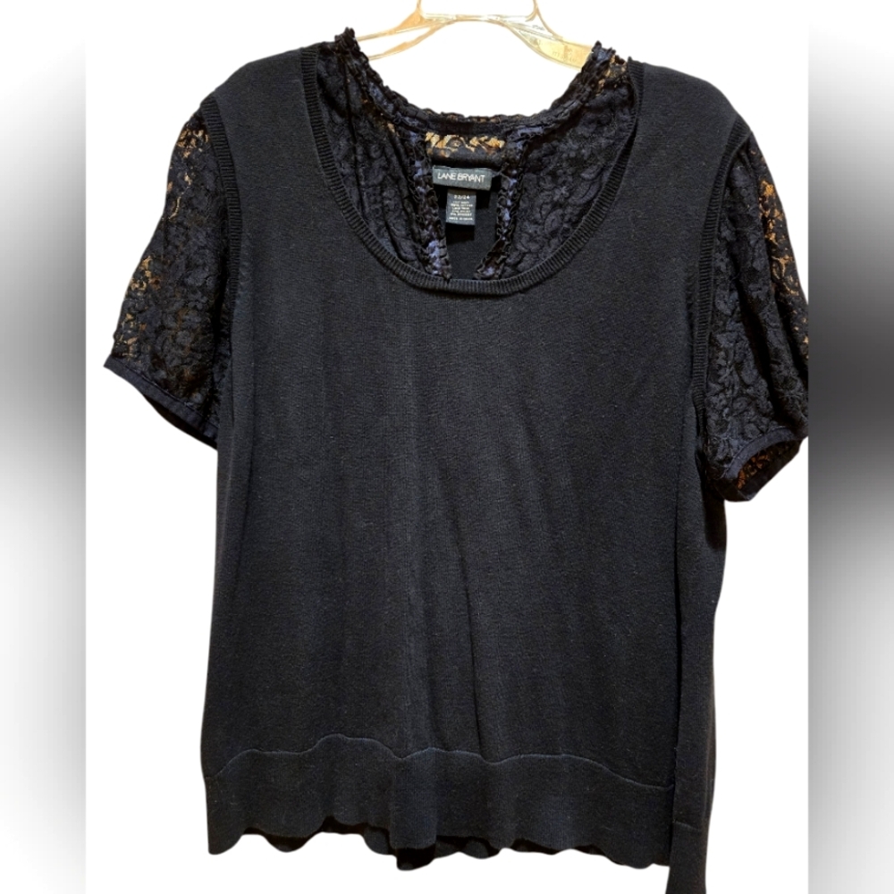 LaneBryant Sweater "Vest" with Lace Size 22/24 NWOT